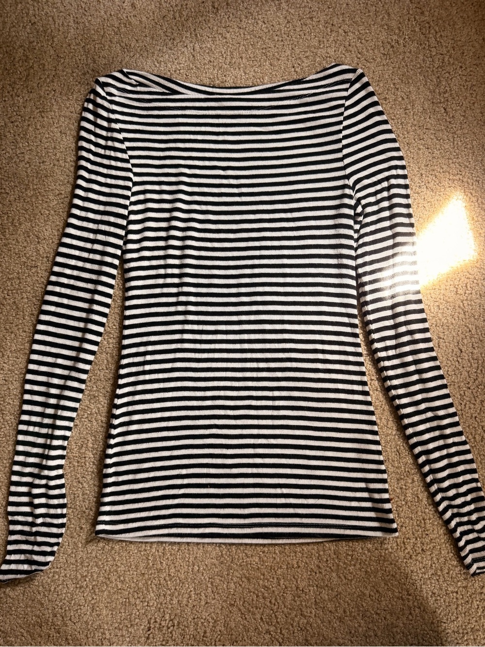 PURE+GOOD Striped Black & White Long Sleeve
